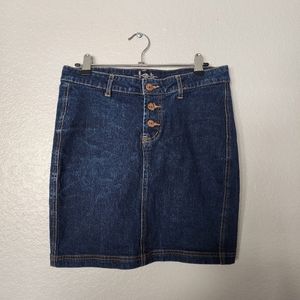 90s lei Classic Denim Button up mini Skirt